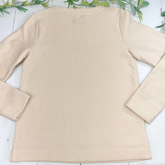 NWOT Loft Gold Pullover Fleece Sweatshirt with Round Neck - Picture 6 of 10